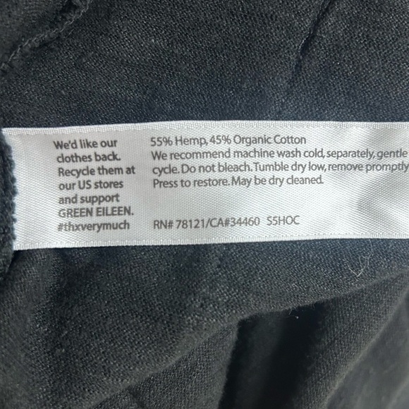 Eileen Fisher XS Cowl Neck Dress Hemp Slub Organic Cotton Lightweight Pockets - Picture 9 of 10